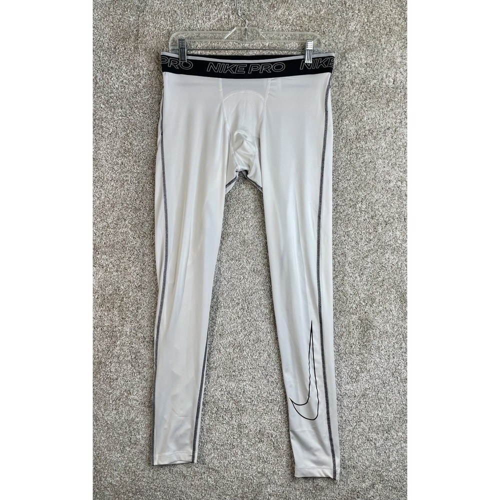Nike Pro Dri-Fit Tight Fit Base Layer‎ Men's XL White Compression Leggings